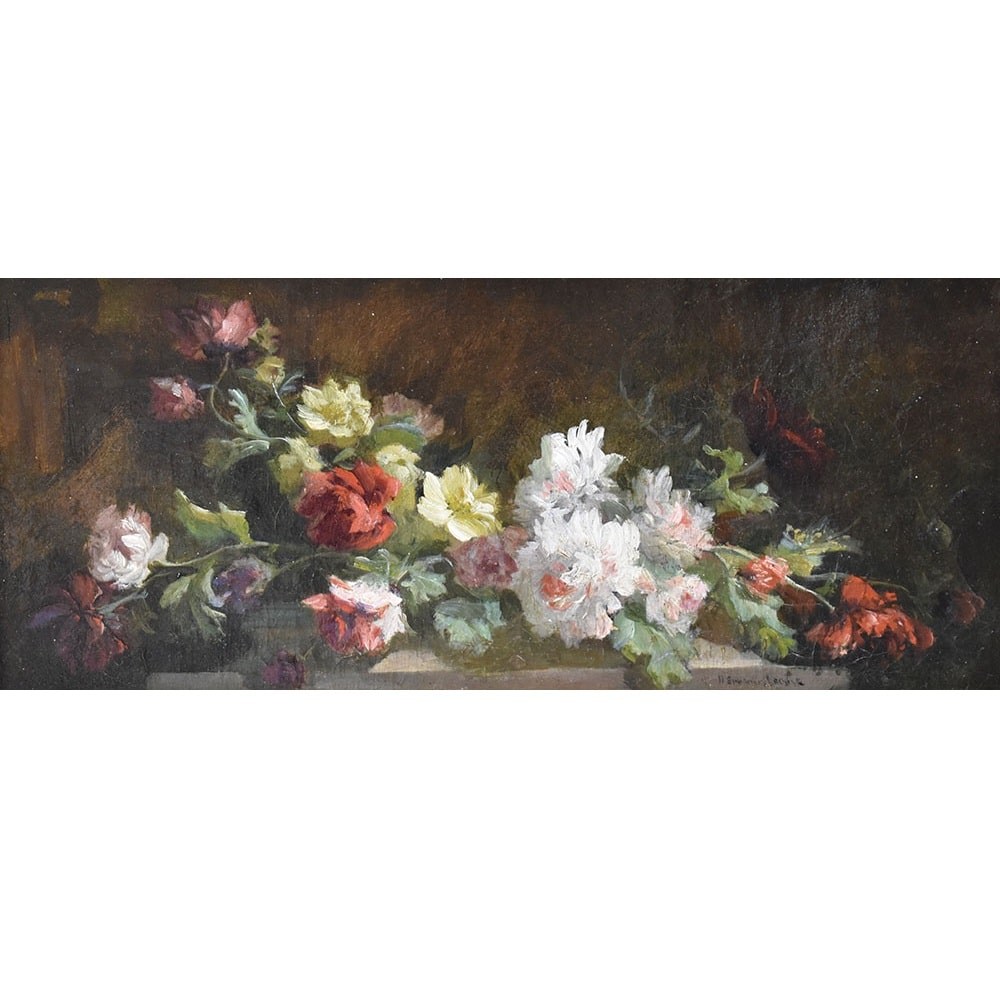 QF600 1 antique floral painting flower still life oil painting19th.jpg